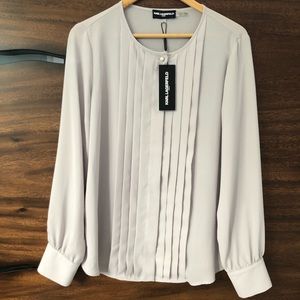 Karl Lagerfeld Long-sleeve Blouse w/ Pearl Buttons